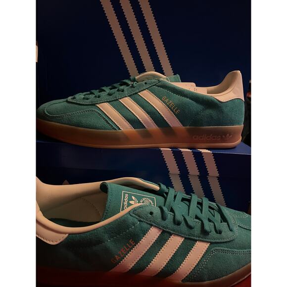 NEW ADIDAS ORIGINALS Gazelle Indoor JQ8391 Men\'s 11 Teal/ White main image 5